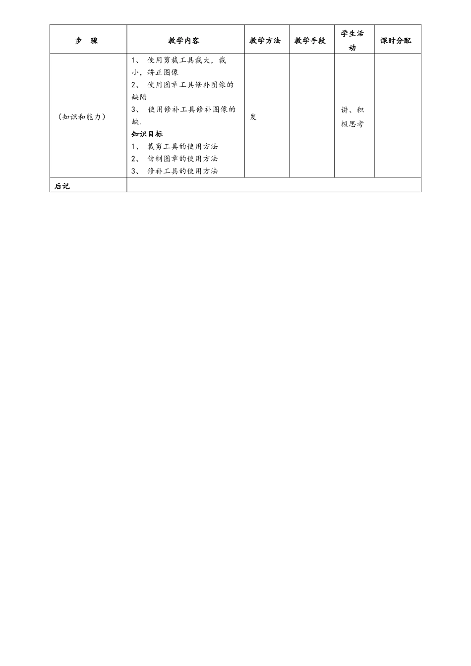 Photoshop-单元教学设计模块3_第3页