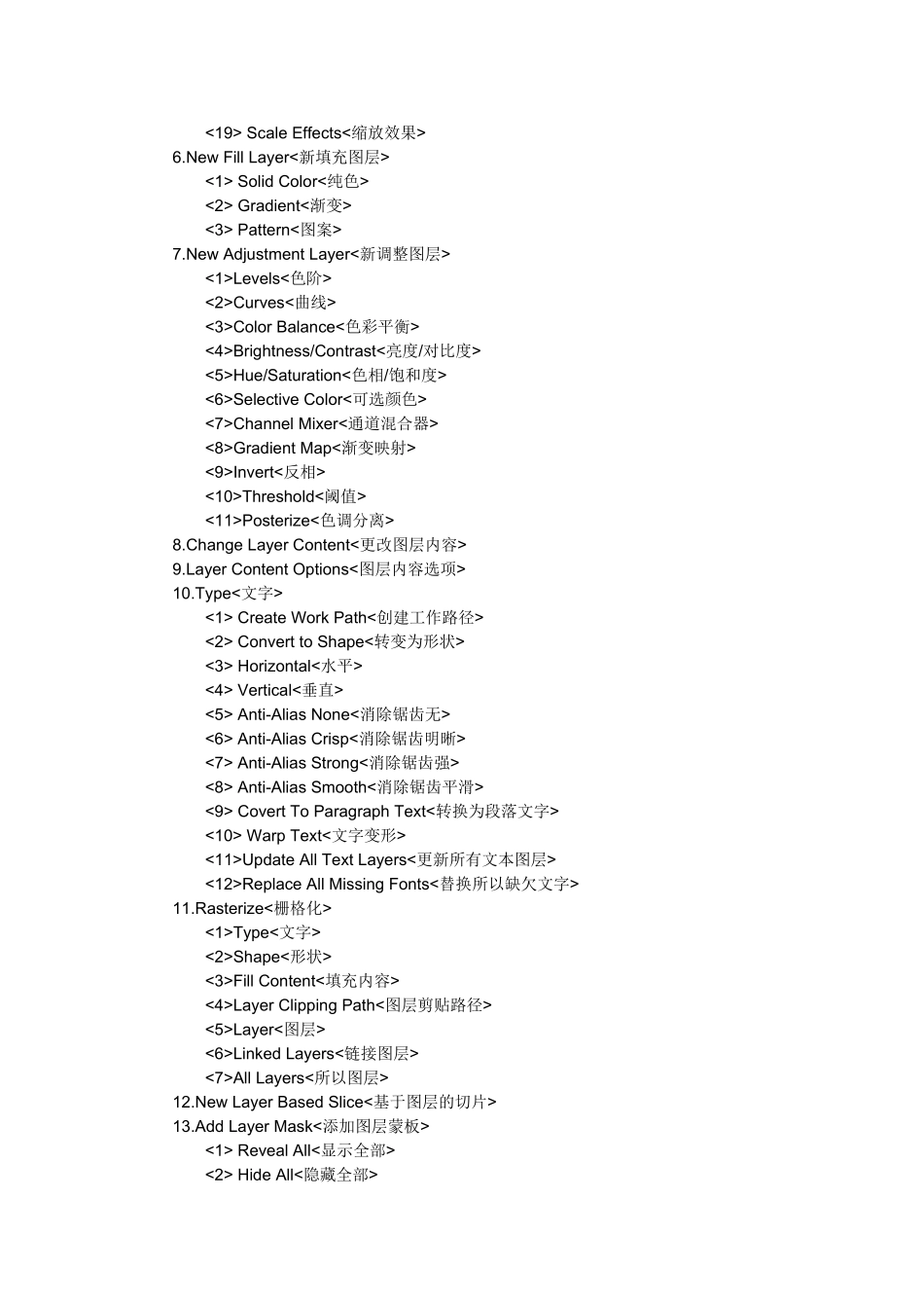 Photoshop菜单中英文对照_第3页
