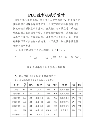 PLC控制机械手设计