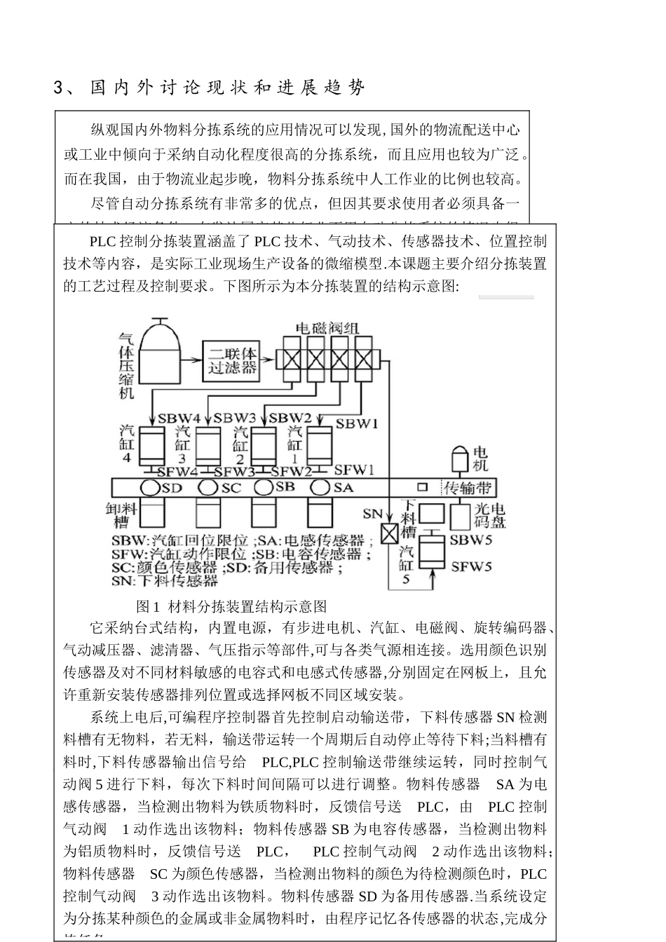 PLC物料自动分拣系统毕业设计开题报告_第3页
