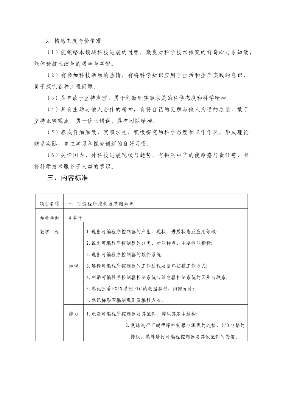 PLC编程与应用技术实训大纲_第3页
