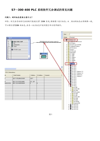 S7-300400PLC系统软件冗余调试的常见问题