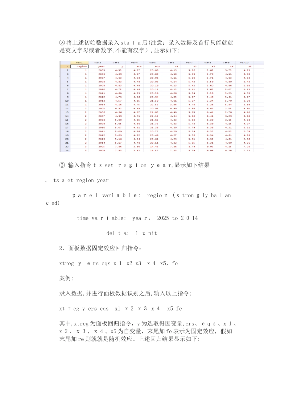 stata面板回归操作过程、基本指令及概要_第2页