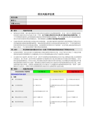 Tool 9-项目风险评估表