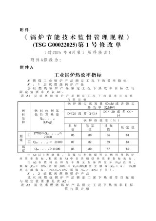 TSG G0002-2010 锅炉节能技术监督管理规程第1号修改单