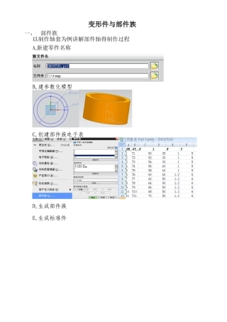 UG中变形件与部件族