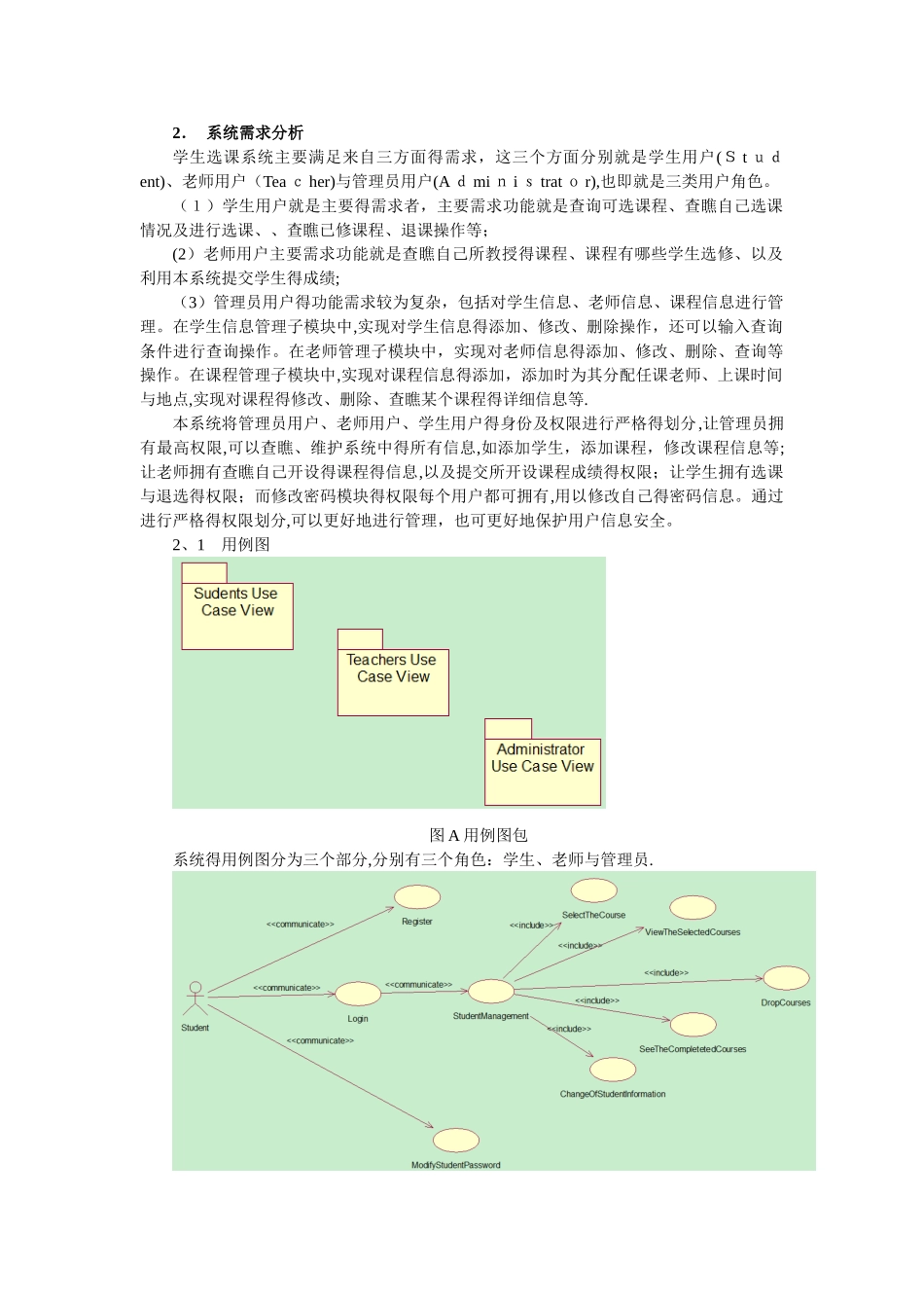 UML网上学生选课系统程序设计_第2页