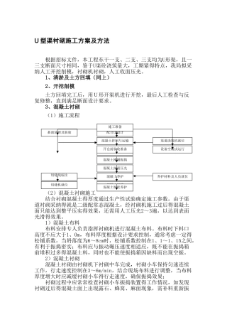 U型渠衬砌施工方案及方法
