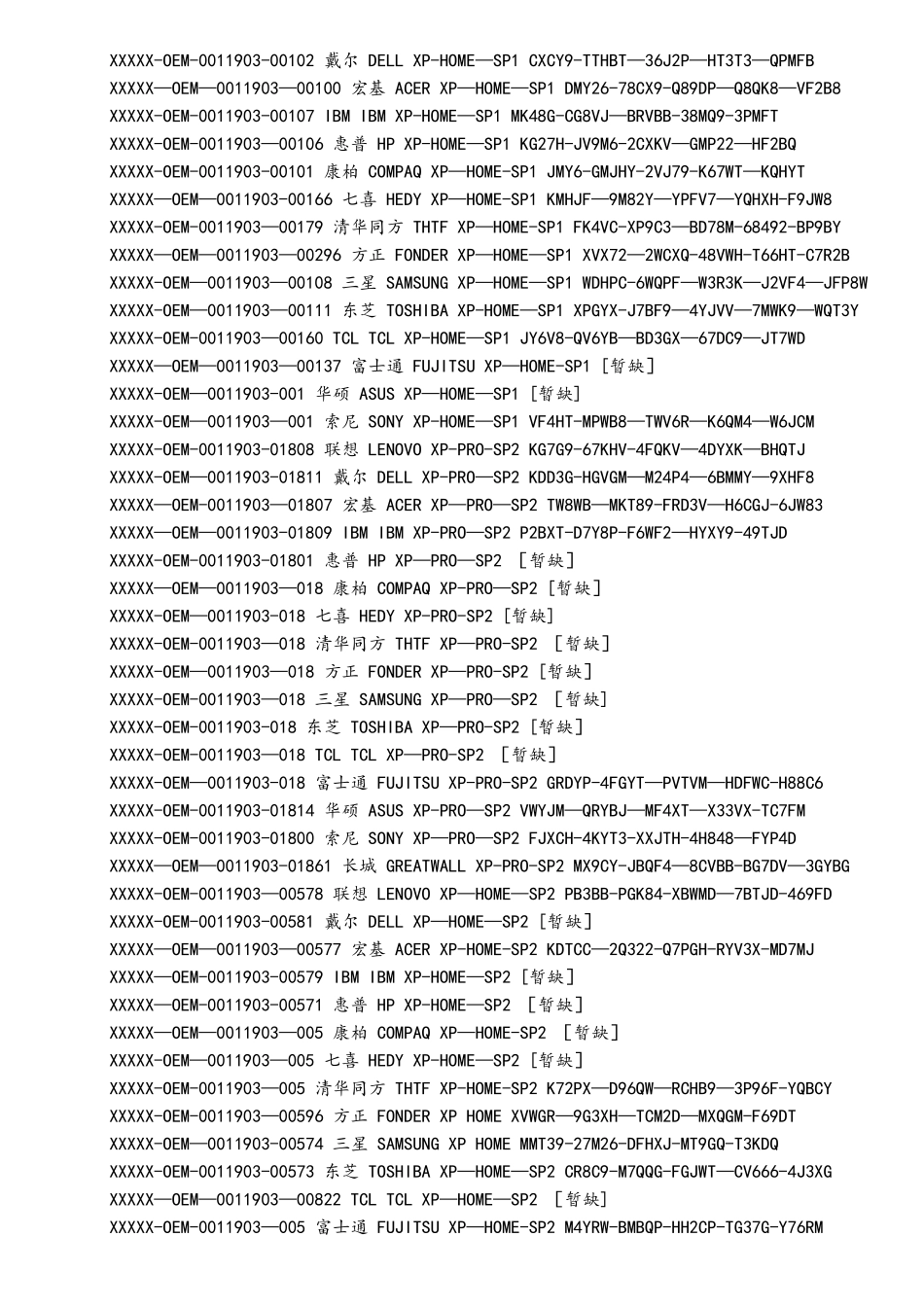 Windows-XP系统最新注册码序列号_第2页