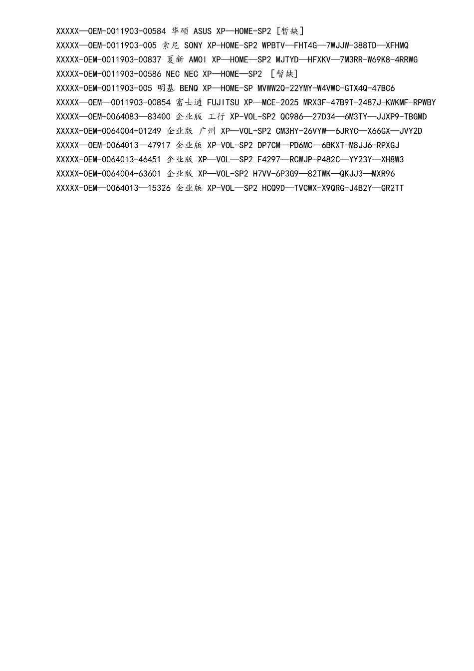 Windows-XP系统最新注册码序列号_第3页