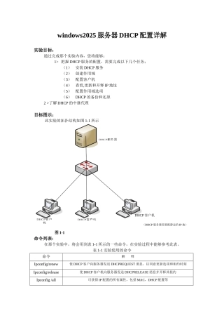 windows2025服务器DHCP配置详解