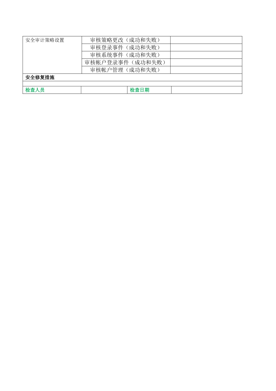 windows服务器安全巡检表_第2页