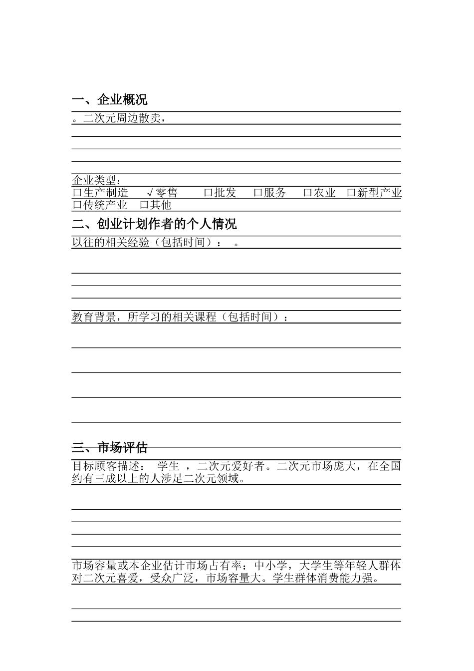 WPS创业计划书模板_第3页
