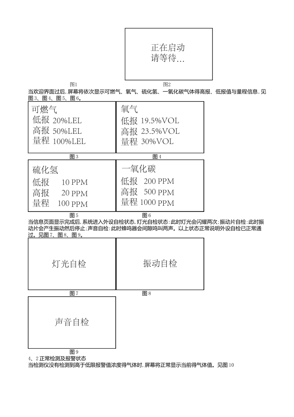 x-4便携式四合一气体检测报警仪说明书_第3页