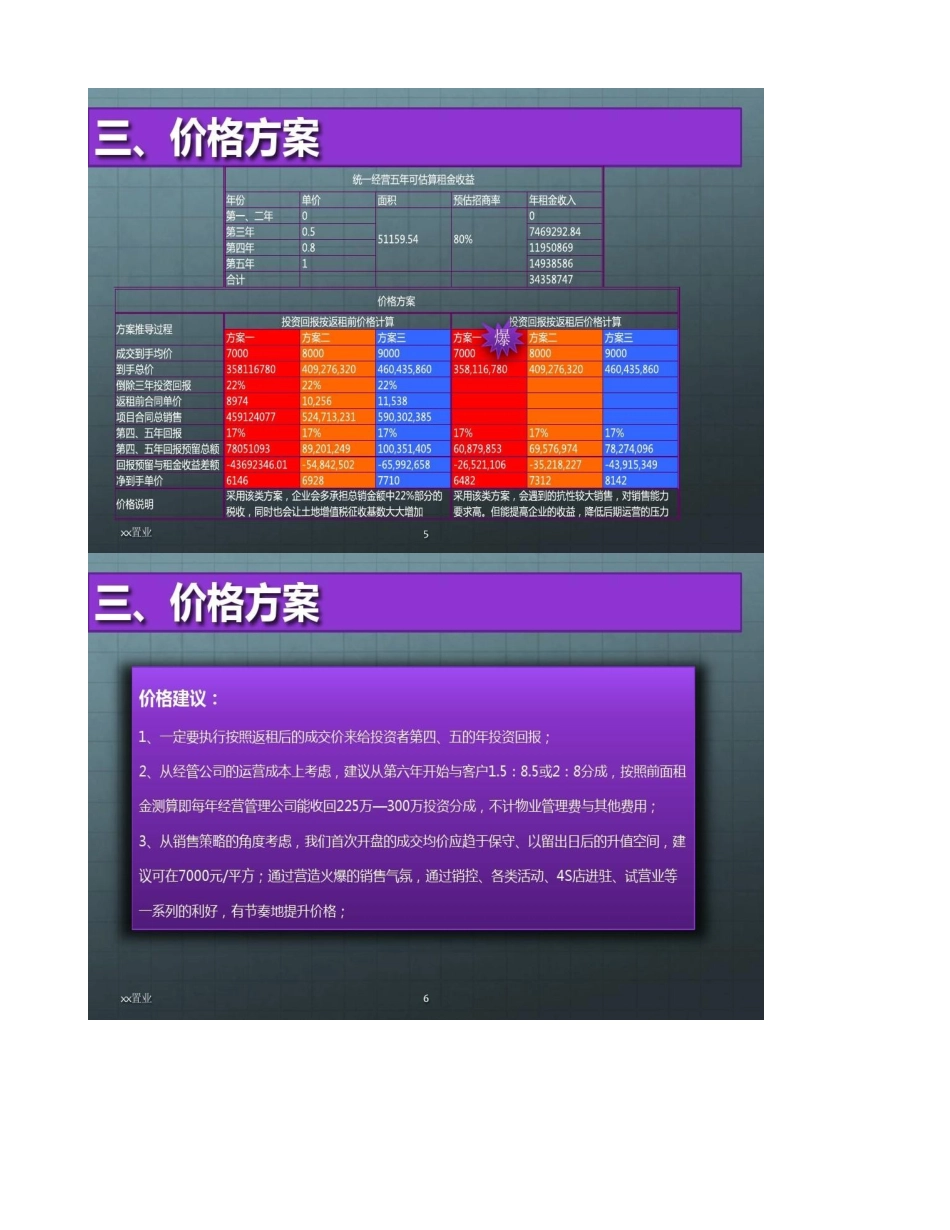 XXXX城成本测算――销售价格指导原则精_第3页