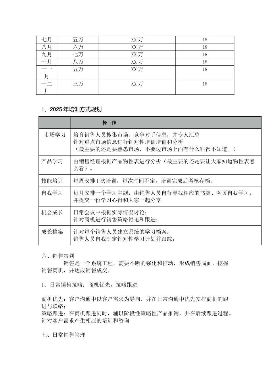 xx公司-销售部2025年度销售工作计划_第3页