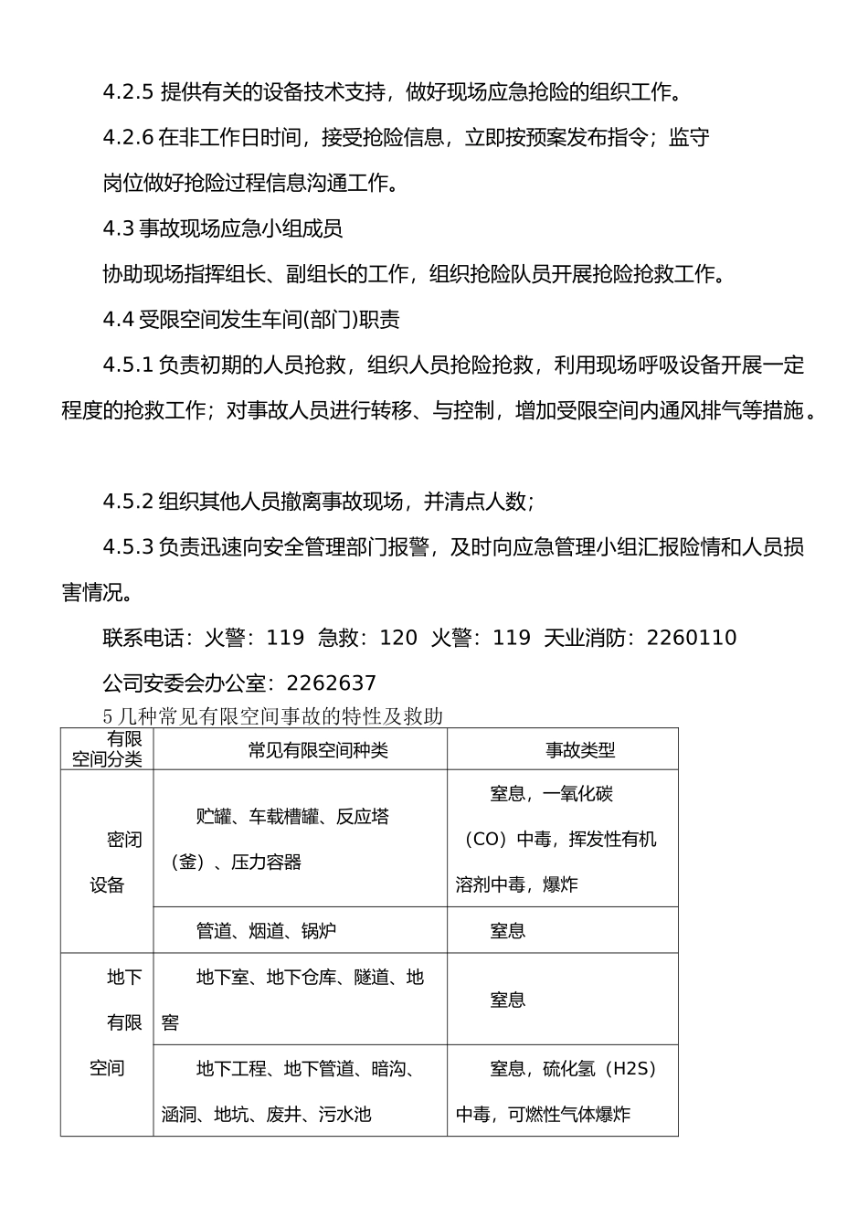 xx公司受限空间作业应急救援预案_第2页