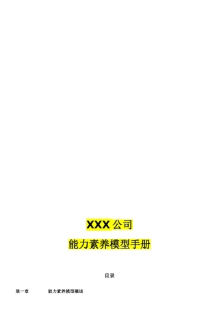 XX公司能力素质模型应用手册-珍贵珍藏版