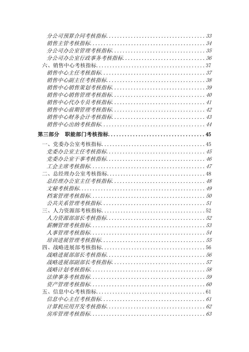 XX房地产开发有限公司绩效考核指标汇总_第3页