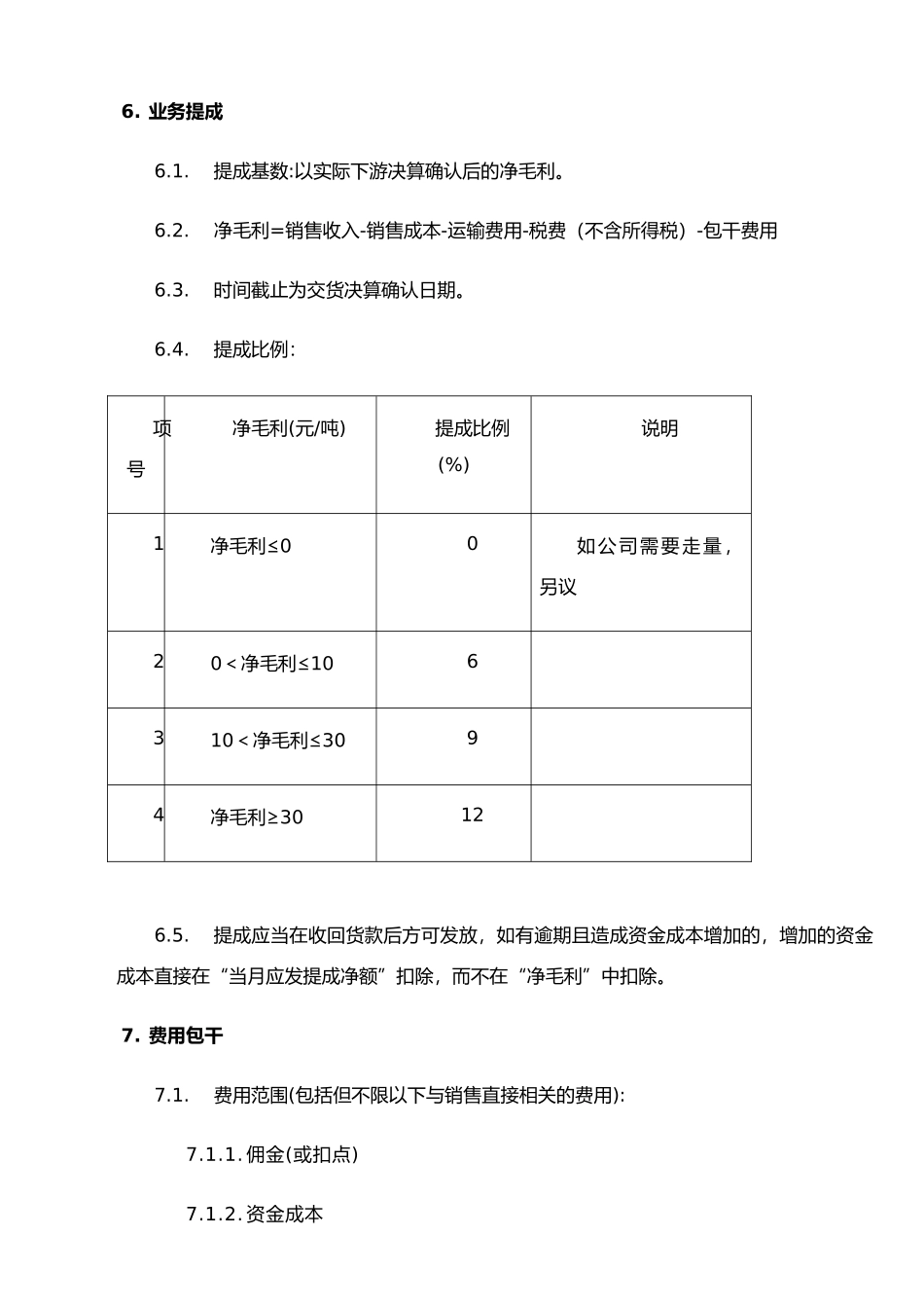 XX煤炭销售提成和费用包干管理办法_第2页