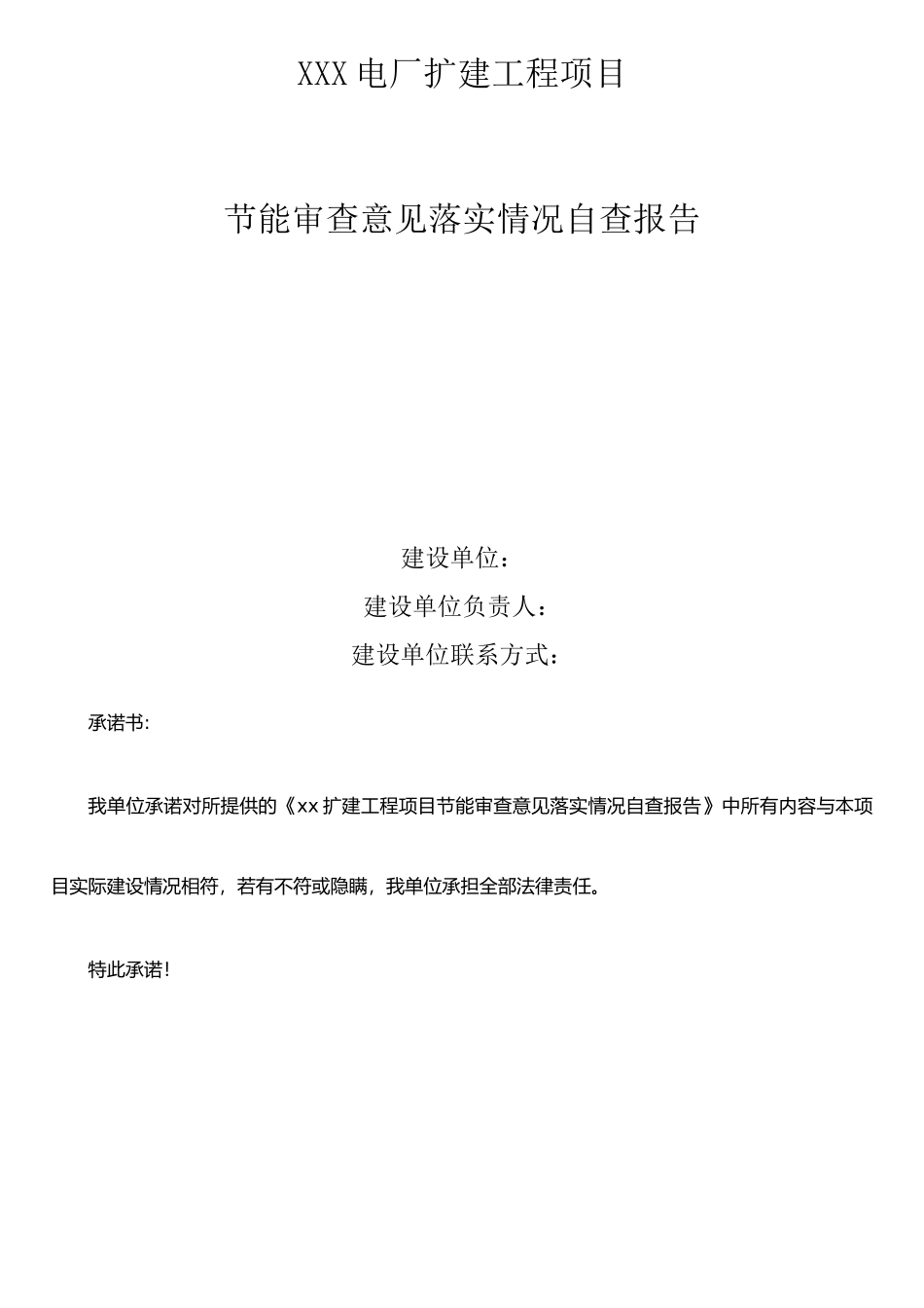 xx电厂节能自查报告_第1页