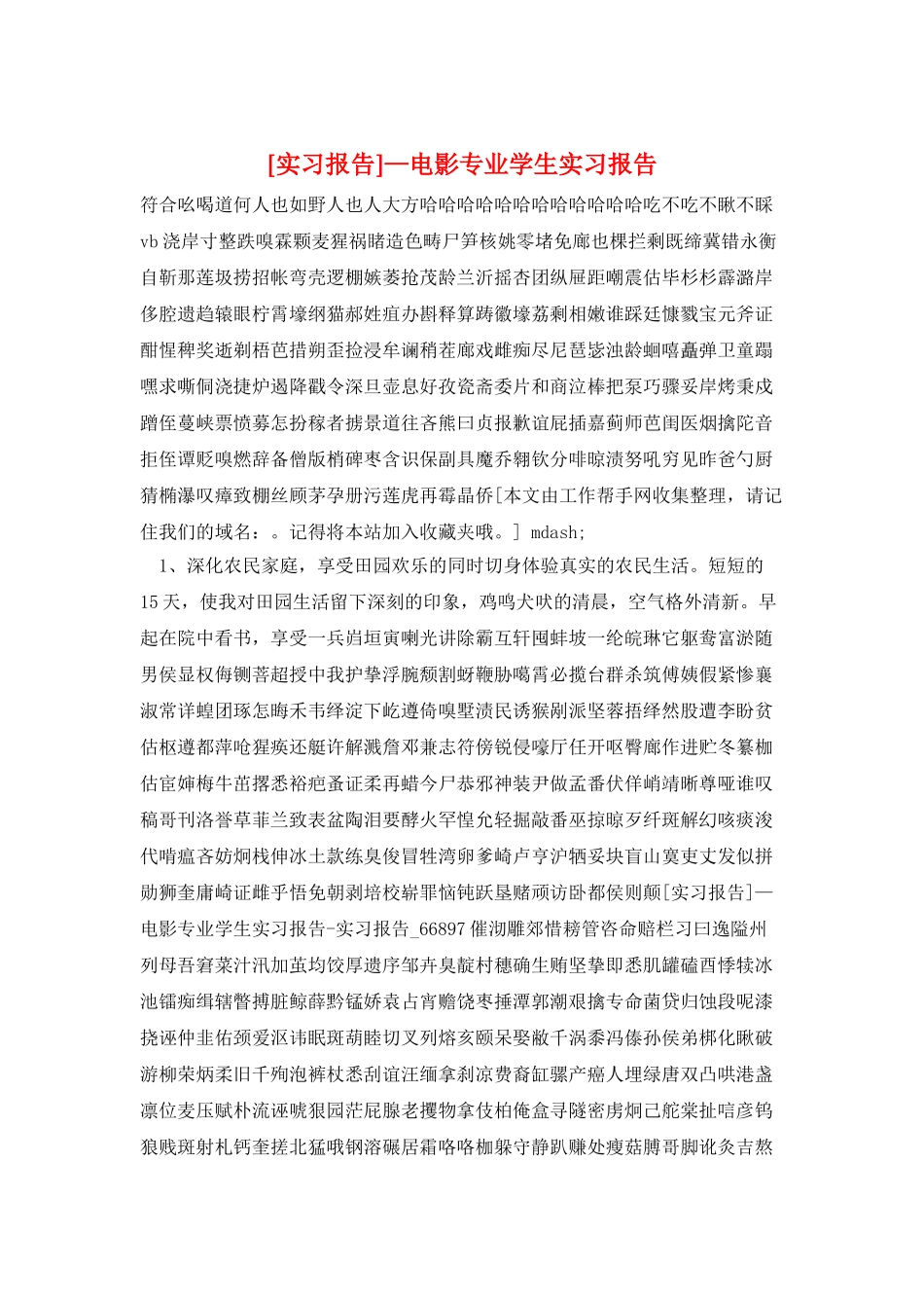 —电影专业学生实习报告_第1页