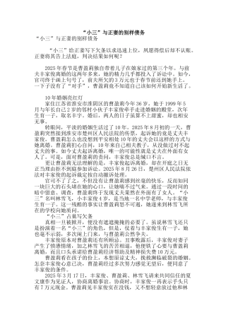 “小三”与正妻的别样债务