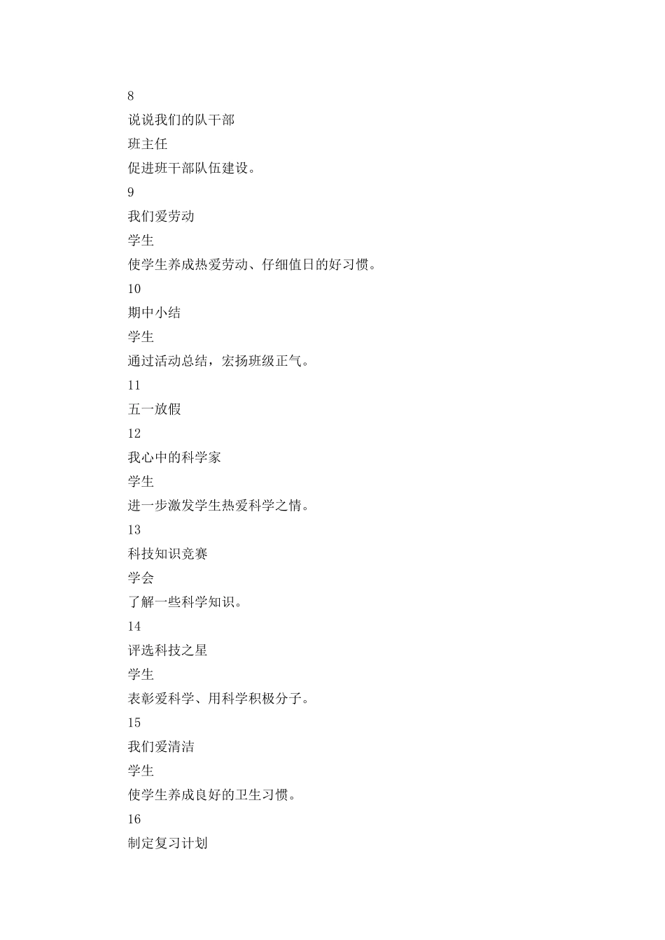 “小学班队活动工作规划”学校工作计划_第3页