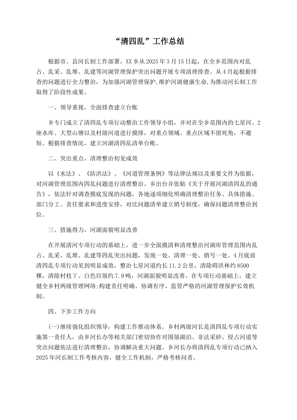 “清四乱”工作总结_第1页