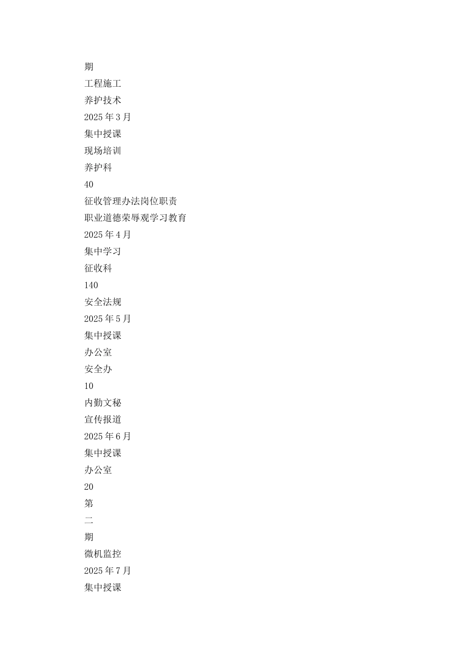 “高速公路管理处职工教育计划”教育工作计划_第2页
