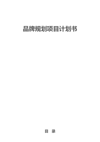 ▲品牌规划项目计划书