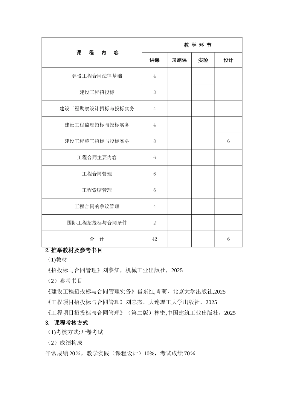 《-招投标与合同管理》教学大纲_第2页