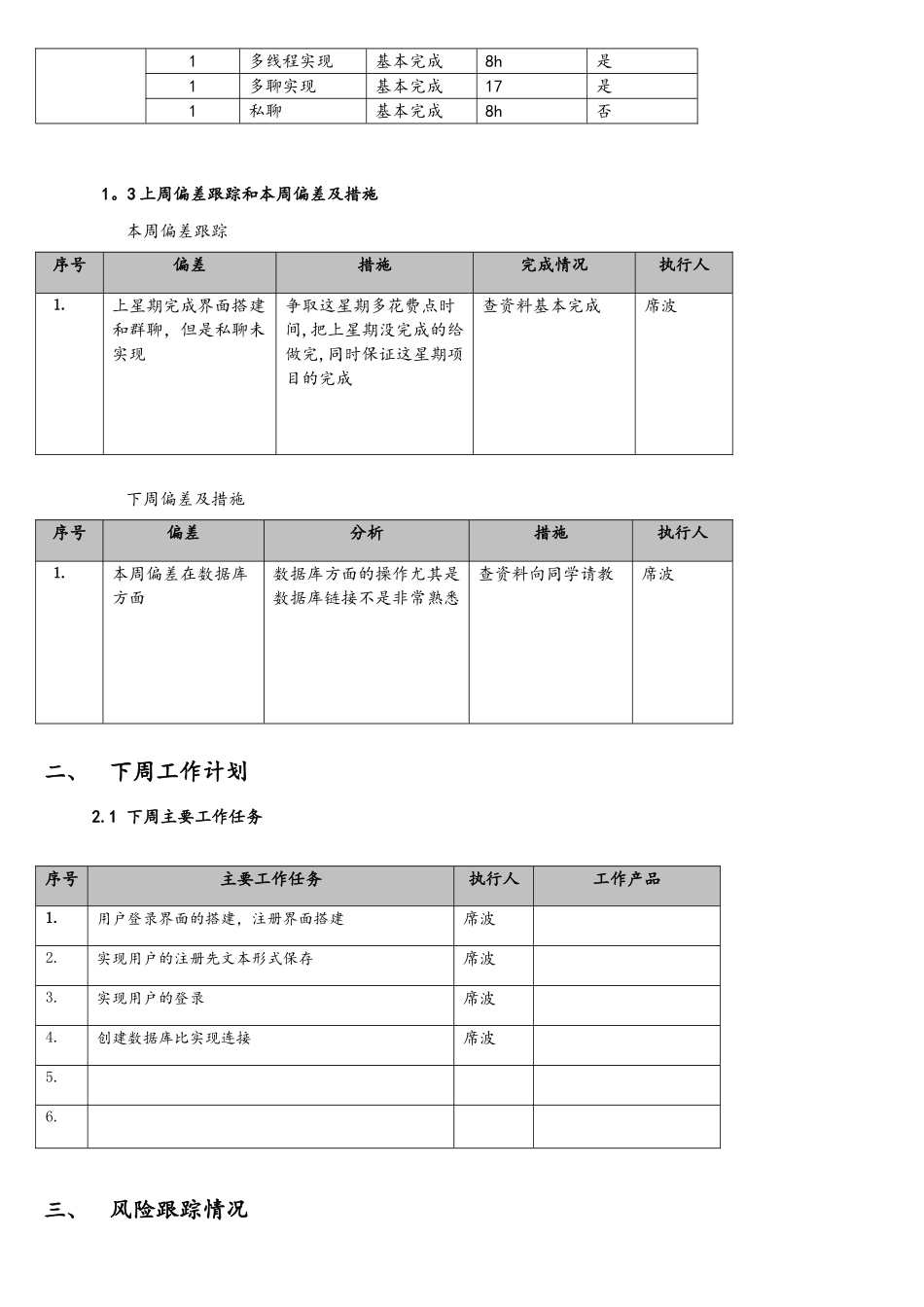 《Java编程实训-即时聊天系统》项目进度表_第2页