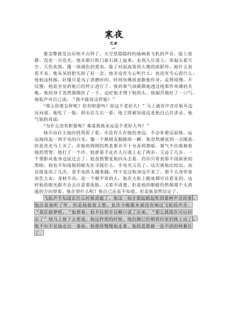 《Word-2010文档处理案例教程》寒夜
