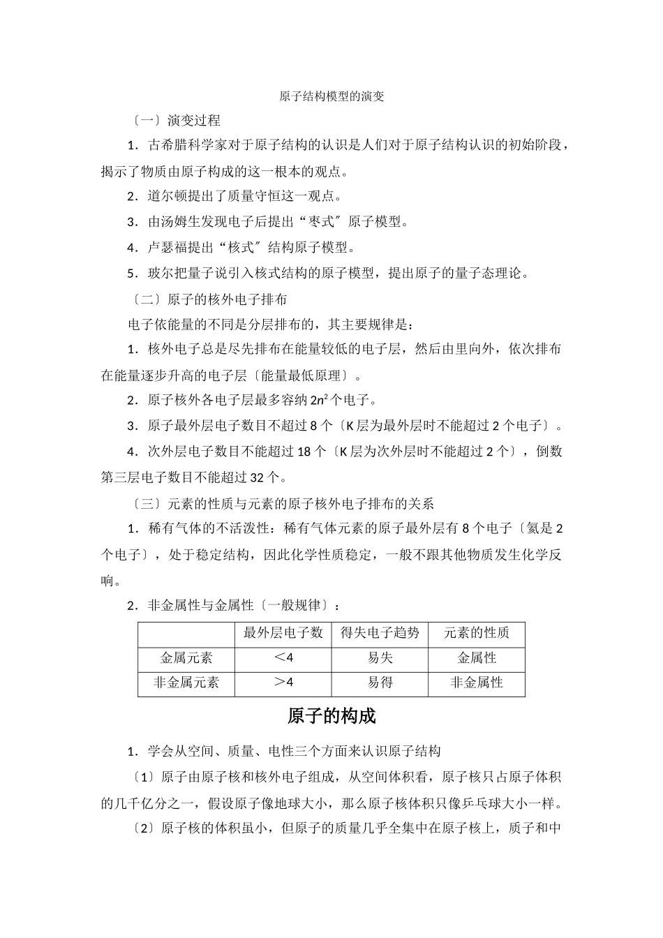 《人类对原子结构的认识》文字素材1_第1页