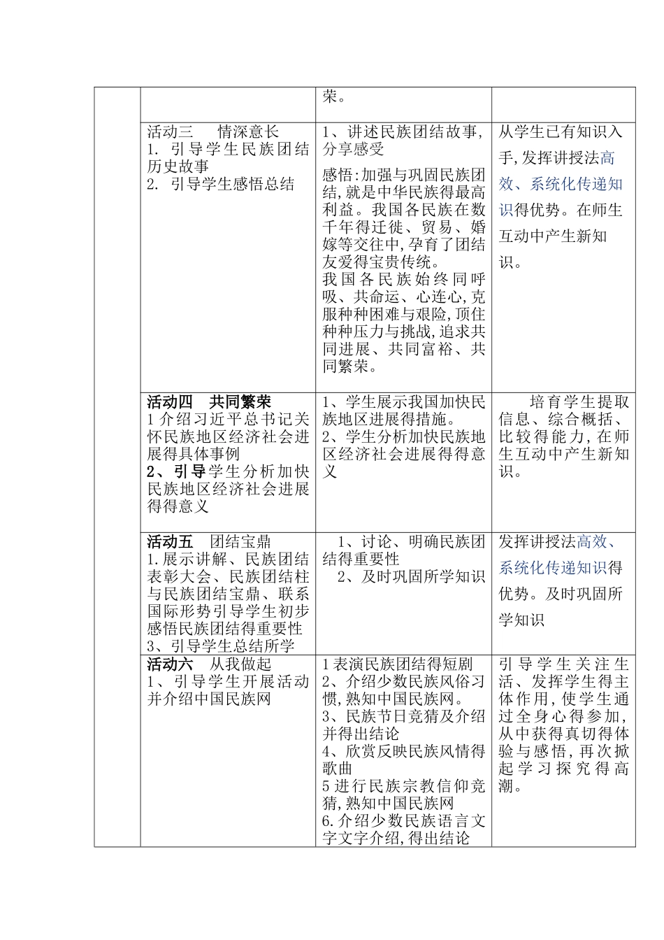 《促进民族团结》教学设计_第3页