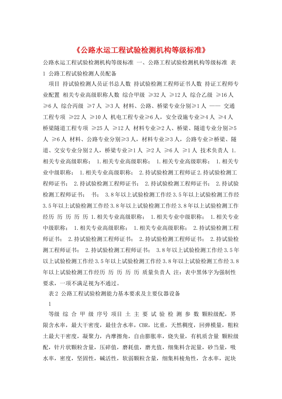 《公路水运工程试验检测机构等级标准》_第1页