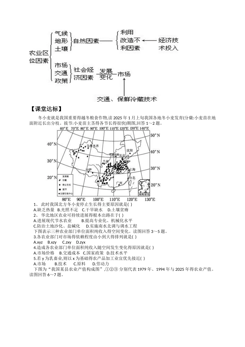 《农业的区位选择.》教学设计_第3页