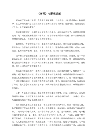 《南哥》电影观后感