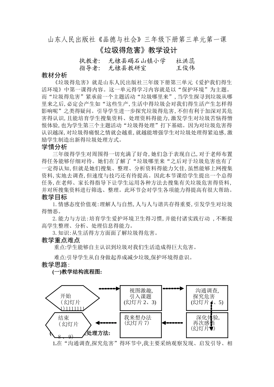 《垃圾的危害》教学设计_第1页