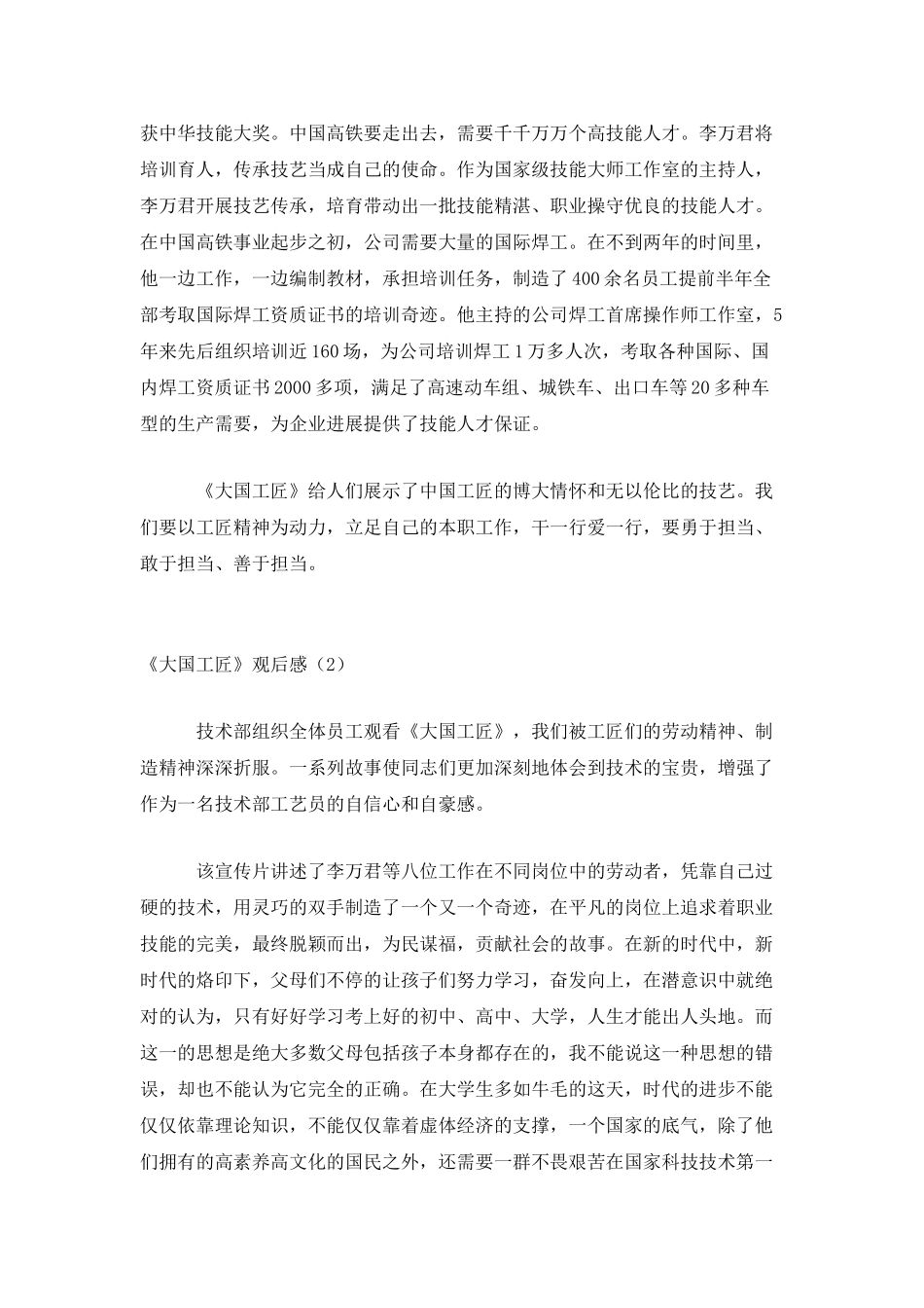 《大国工匠》观后感3篇_第2页