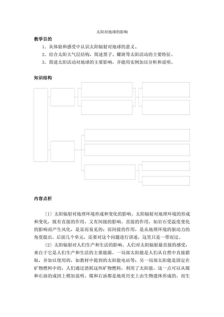 《太阳对地球的影响》教案_第1页