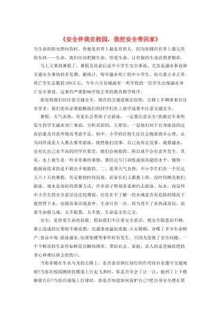 《安全伴我在校园-我把安全带回家》