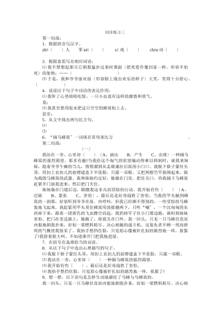 《捅马蜂窝》同步练习