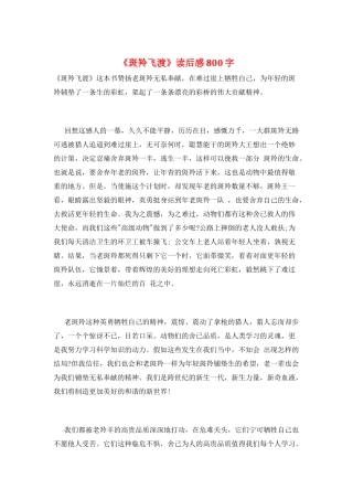 《斑羚飞渡》读后感800字