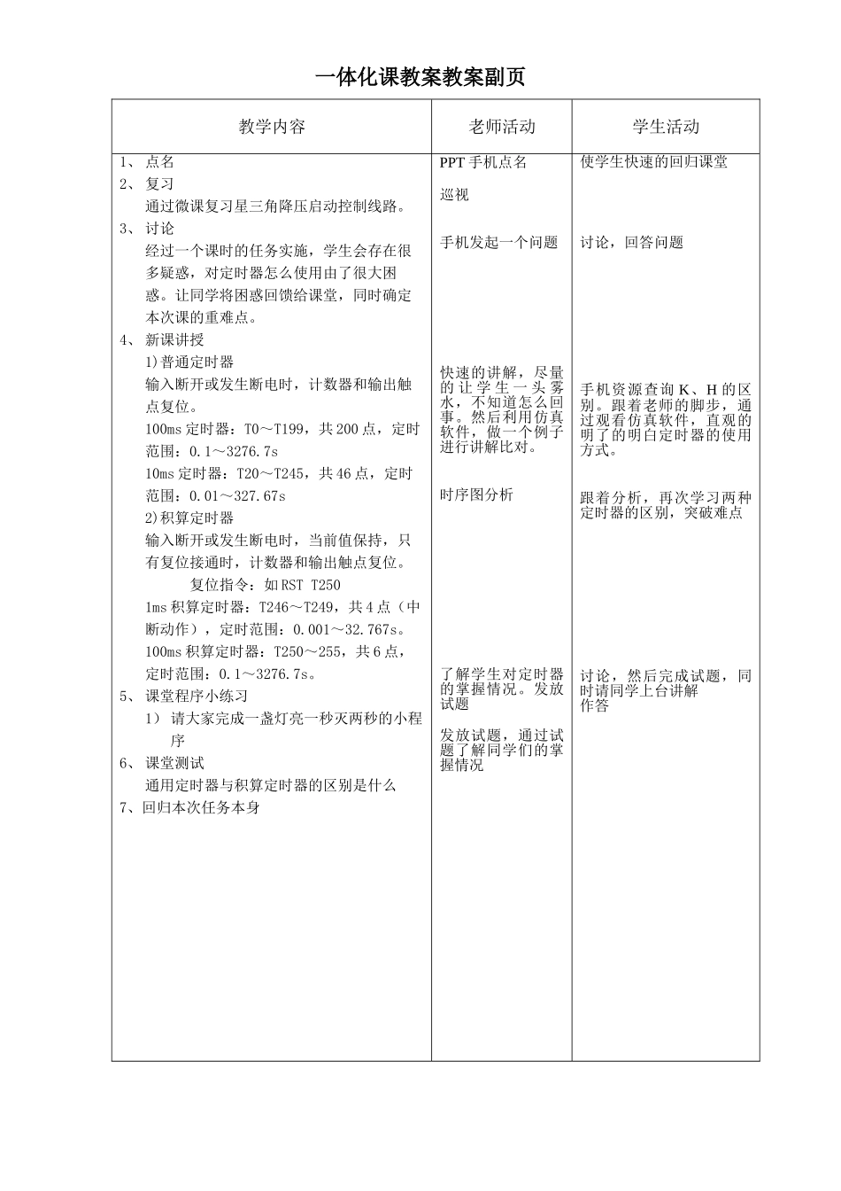 《星三角降压起动PLC改造》教案_第2页