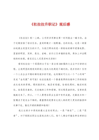 《杜拉拉升职记》观后感