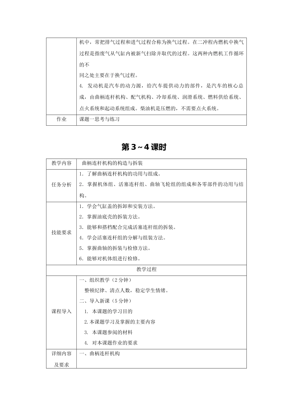 《汽车发动机构造与拆装》教案全套教案完整版授课电子教案整本书电子教学讲义(_第2页