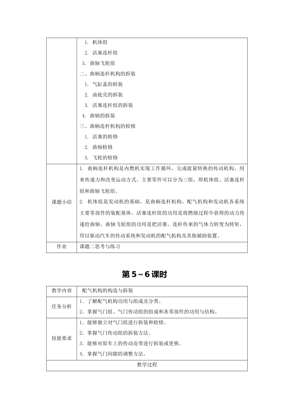 《汽车发动机构造与拆装》教案全套教案完整版授课电子教案整本书电子教学讲义(_第3页