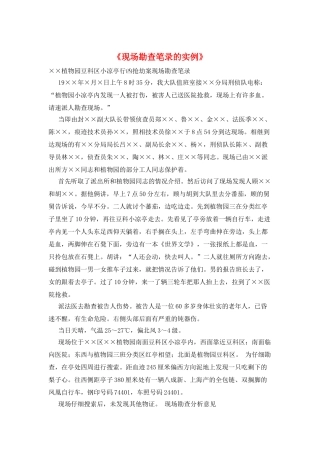 《现场勘查笔录的实例》